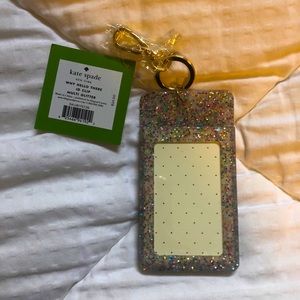 NWT 💕 Kate Spade Multi Glitter ID Clip
